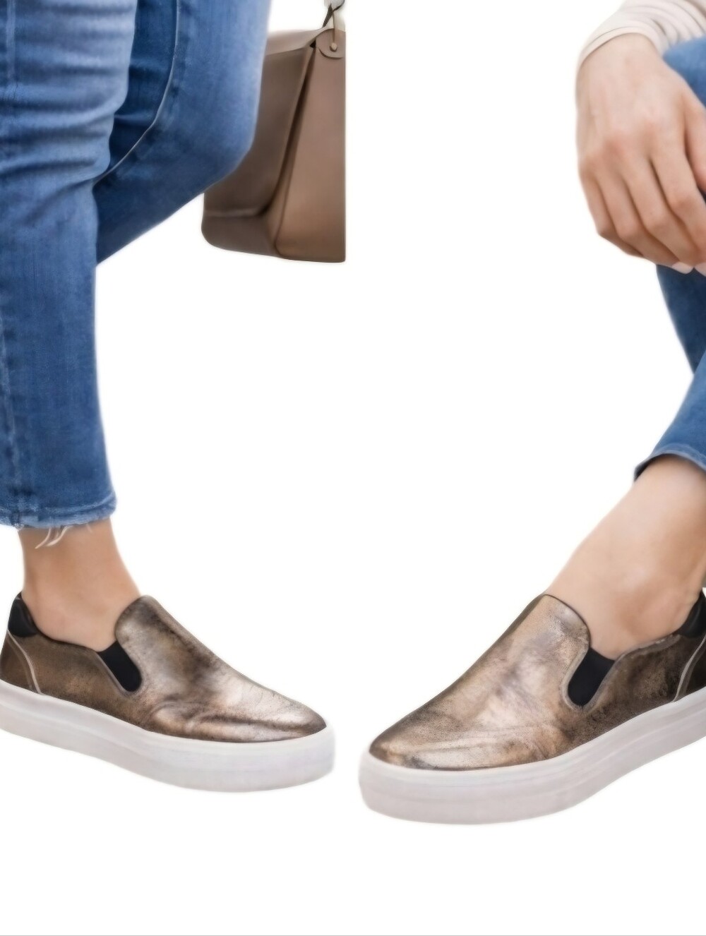 Ash Jungle metallic Bronz platform slip-on leather shoes/sneaker size 38  US 7.5